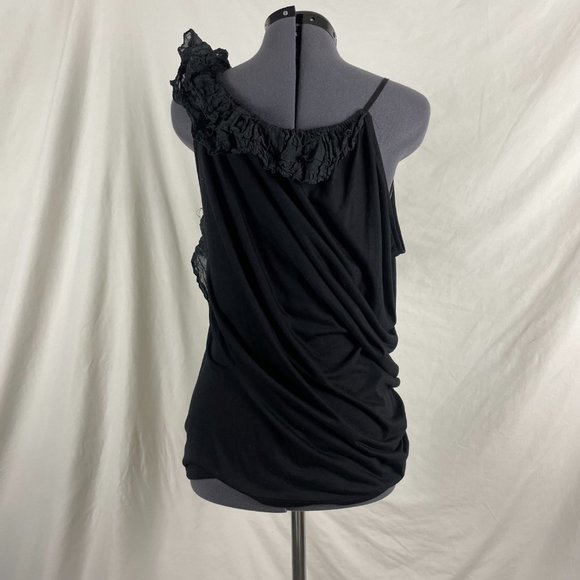 Elizabeth and James ruffled one shoulder tank top size small - Picture 4 of 6